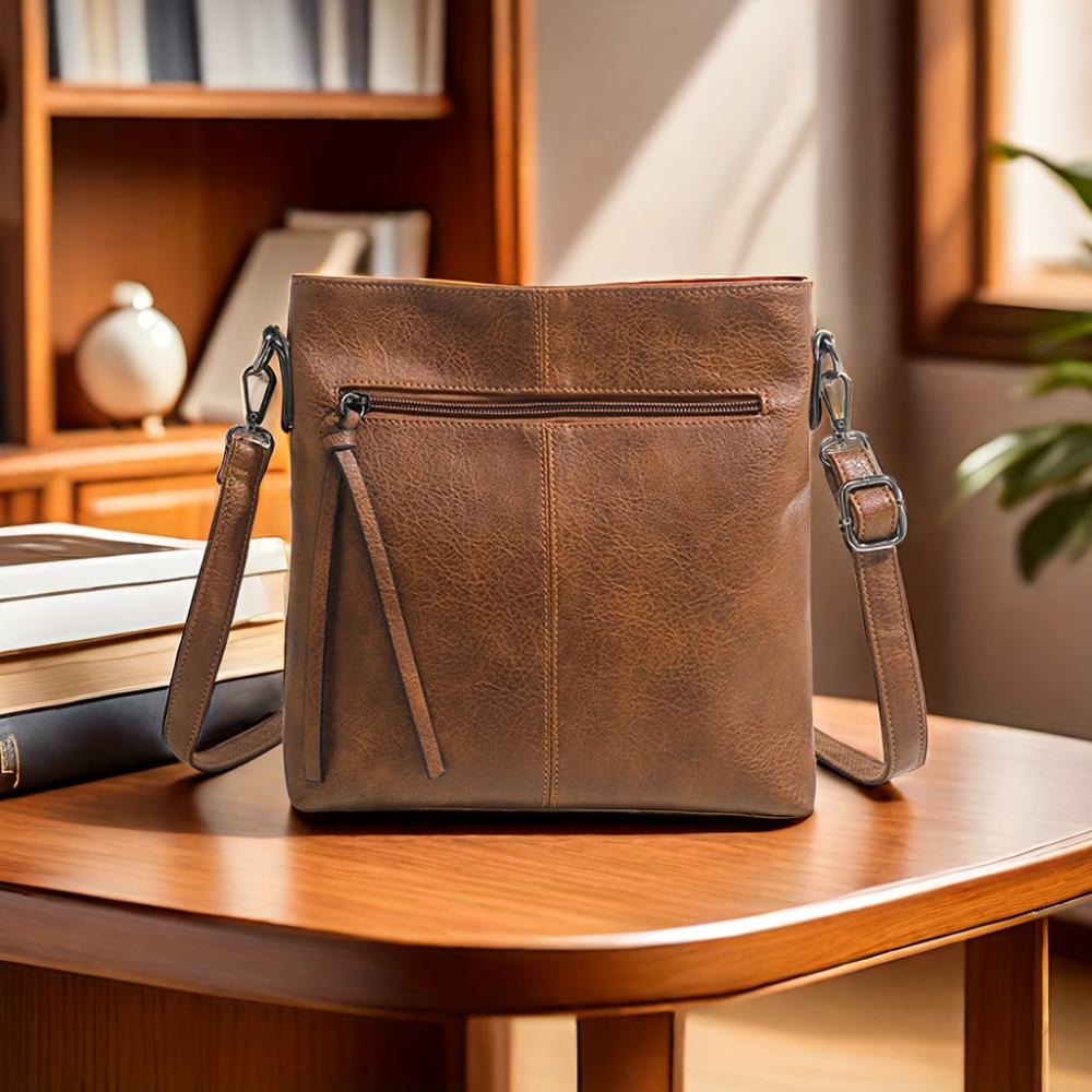 Valdey - veganskt läder smal crossbody-väska