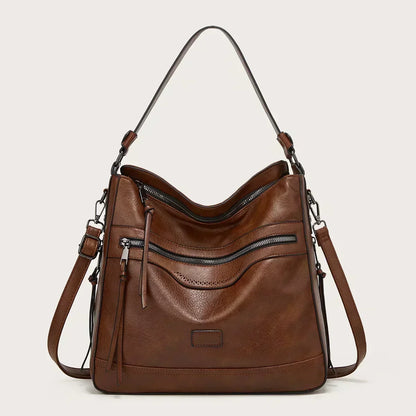 Valdey - läder slouchy hobo-väska
