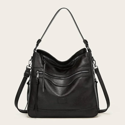 Valdey - läder slouchy hobo-väska